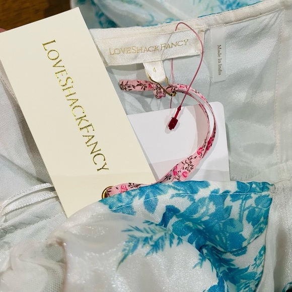 NEW LoveShackFancy Macron Gown Magic Turquoise Floral Gown size 4 - Picture 7 of 14